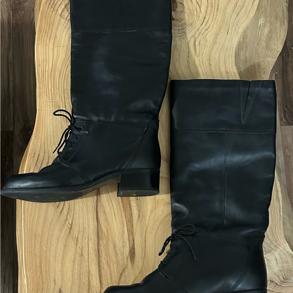 Blondo Black Waterproof Riding Lace-Up Boots
